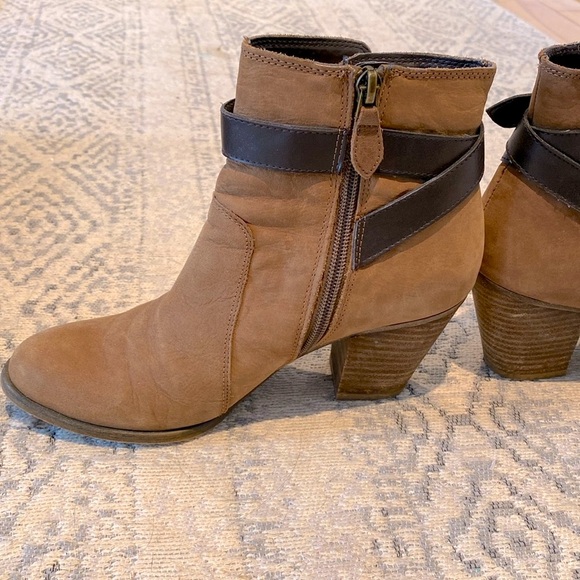 Franco Sarto leather brown ankle boots. Inside zipper. Used but comfortable. - Picture 1 of 7
